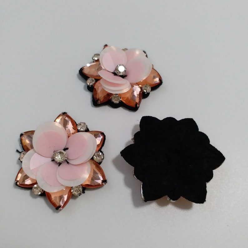 3pcslot 3d Handmade rhinestone beaded Patches for clothing Sew on sequins applique flower embroidery parches for shoes hat bags