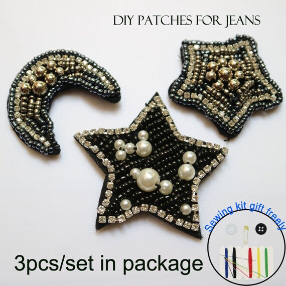 3pcslot 3d Handmade rhinestone beaded Patches for clothing Sew on sequins applique flower embroidery parches for shoes hat bags