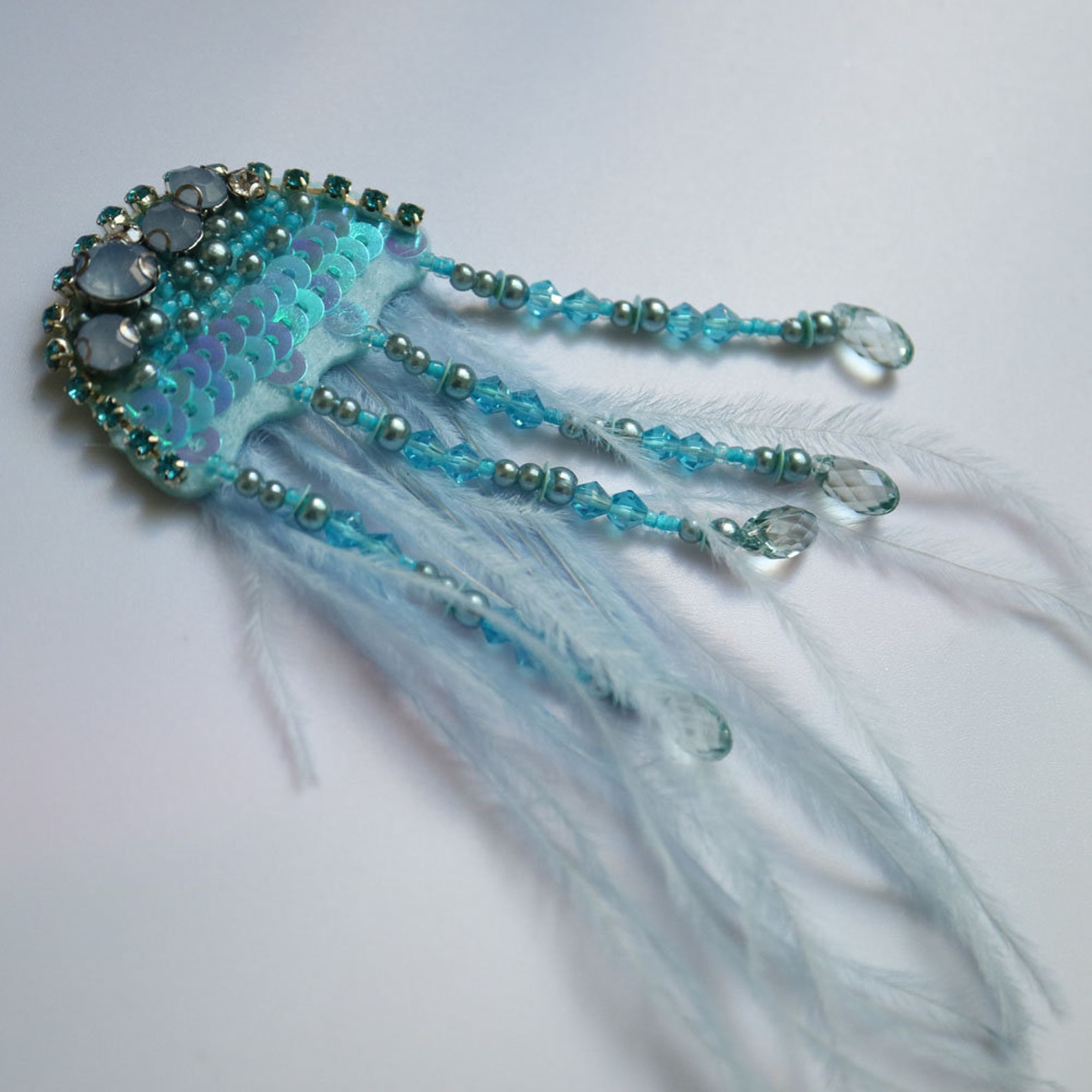 1pc Jellyfish beaded patches for clothing DIY rhinestone Etsy