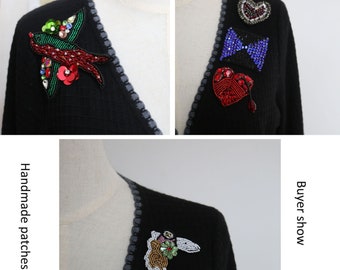3-Piece Rhinestone Insect Applique Patches - Sew-On Beaded Bug Decor For Clothes, Bags, Shoes - View #13