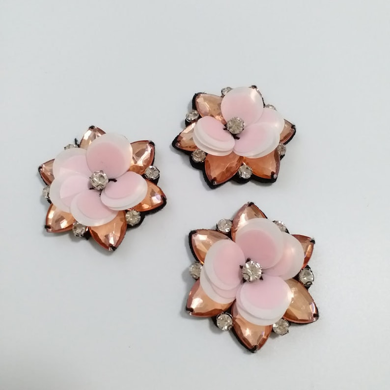 3pcslot 3d Handmade rhinestone beaded Patches for clothing Sew on sequins applique flower embroidery parches for shoes hat bags