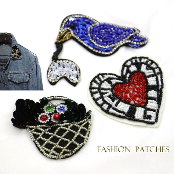 3-Piece Rhinestone Insect Applique Patches - Sew-On Beaded Bug Decor For Clothes, Bags, Shoes - View #8