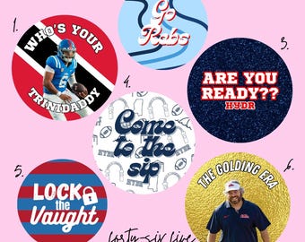 Ole Miss Game Day Buttons and Stickers