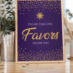 INSTANT DOWNLOAD Rapunzel Favor Sign | DIY Wedding Princess Fairytale Sun Sweet Treat Poster | Please Take a Favor Sign