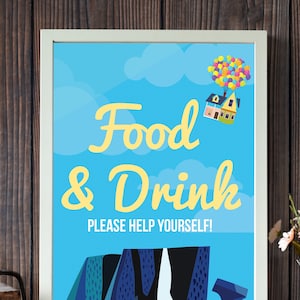 INSTANT Download Up & Away Inspire Food And Drink Baby Shower Sign | Food Table  | DIY DnD Pixar Adventure Book Gender Neutral Poster