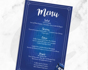 DIY Printable Sci Doctor Tangled Menu Template  | Tangled Blue Dinner Program | Digital Download