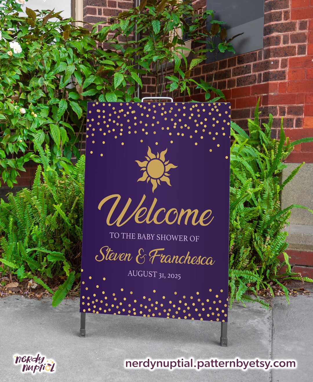 DIY Printable Rapunzel Inspired Princess Lantern Baby Shower Welcome Sign Template Triforce ...