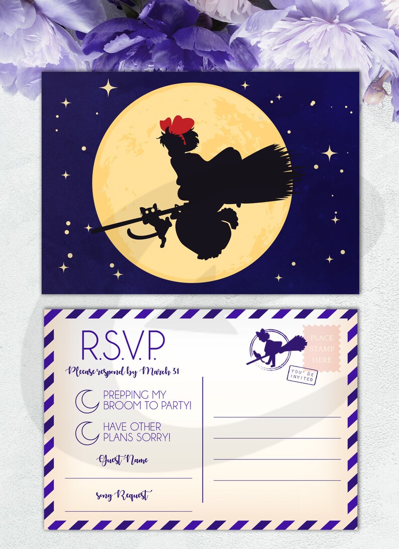 Anime Witch Inspired Wedding Invitation Save The Date And Etsy Anime Witch Inspired Wedding Invitation Save The Date And Etsy