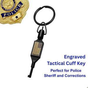 HANDCUFF KEY - Engraved American Flag, Police Officer Gift, Father's Day Police Gift, Police Academy Graduation Gift, Useful Police Gift