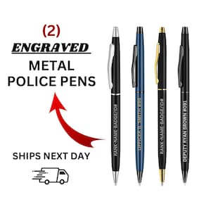 PERSONALIZED Metal Police Officer Pens (Set of 2), Christmas Police Officer Gift, Best Police Gift