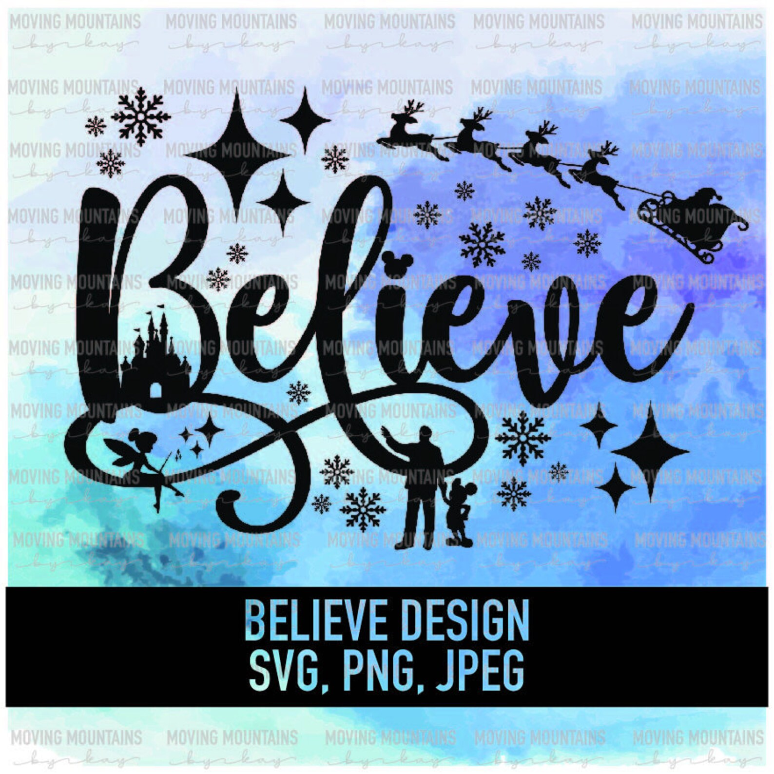 Disney Inspired Believe Design svg png jpeg for Etsy