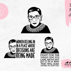 Ruth Bader Ginsburg Design Bundle - svg, png, jpeg, - für Cricut/Schneidemaschinen DIGITAL DOWNLOAD