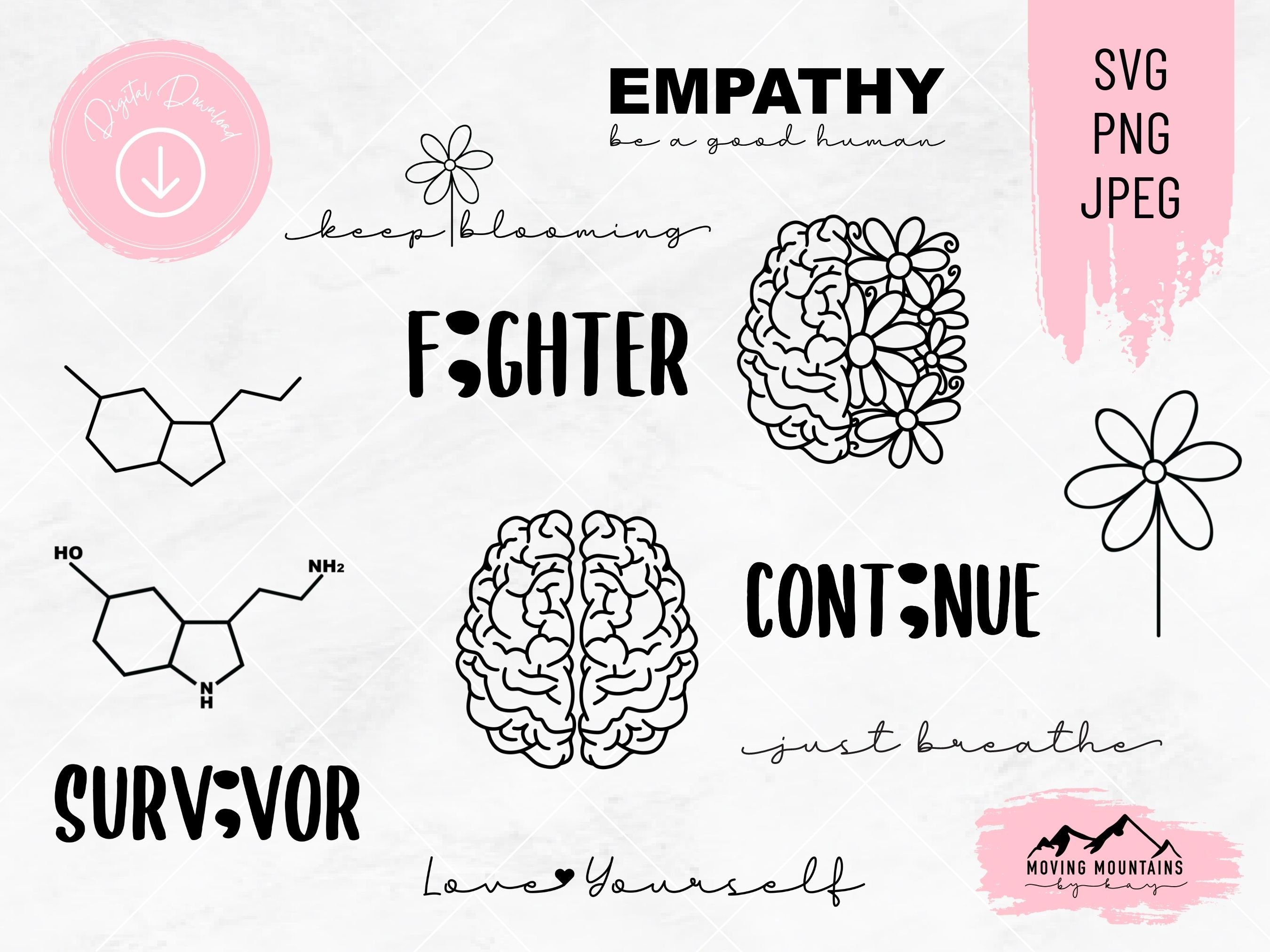 Mental Health Design Bundle - Svg, Png, Jpeg - for Cricut/silhoutte ...