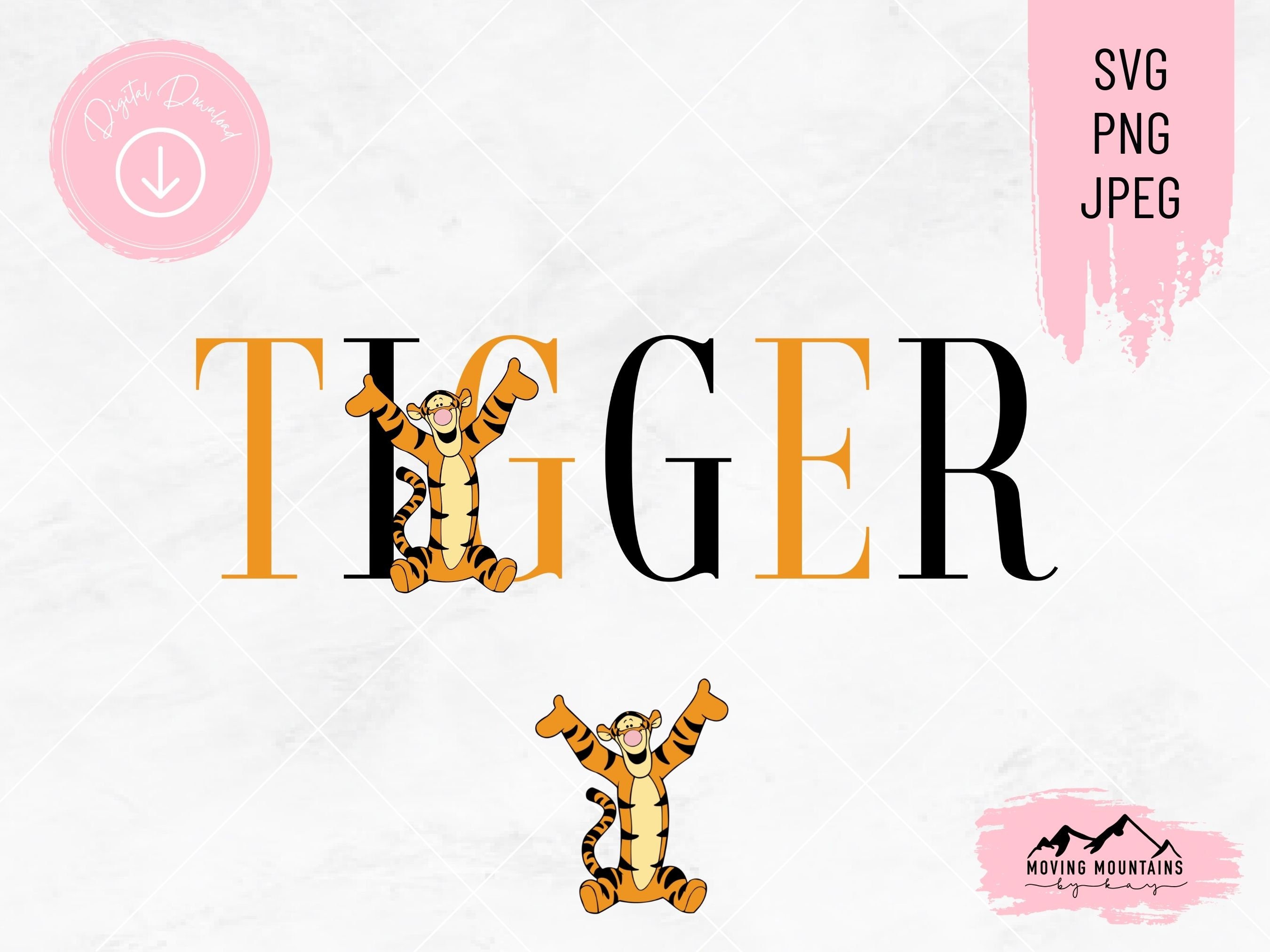 Tigger Vector Graphics Simple Tigger Design Bundle - Svg, Png, Jpeg - for Cricut/cutting Machines ...