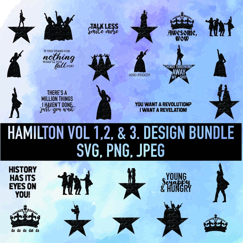 Download Hamilton Vol 1 2 and 3 Design Bundle svg png jpeg for | Etsy