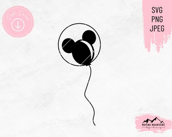 Diseño de globo de ratón - svg, png, jpeg - para Cricut/Cutting Machines DIGITAL DOWNLOAD