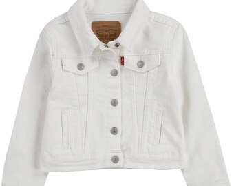 Personalized white Levi’s jacket 2T,3T,4,5,6