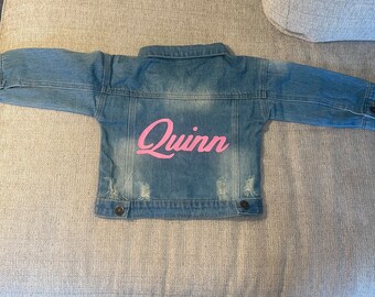 Custom  Jean jacket 6-24 months. 2-5T