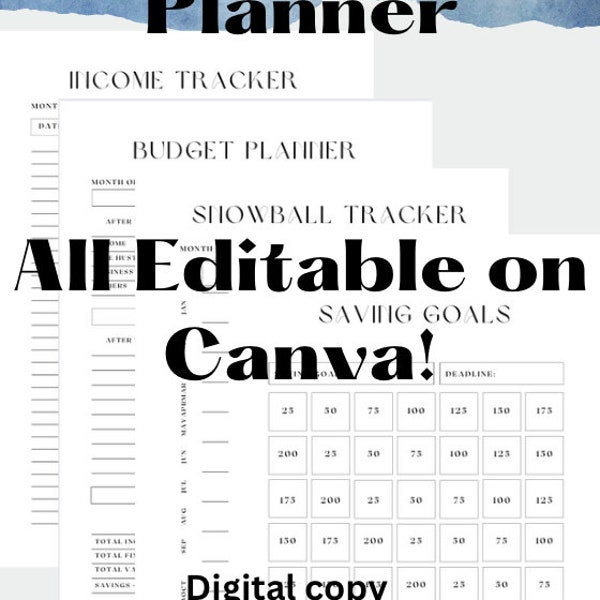 Digital Financial Planner/money planner/financial planner, budget planner, debt tracker, budget templet, Vacation planner