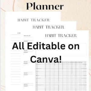 Digital Habit Planner template, Daily Habit Tracker, Goal Tracker, Weekly Habit Tracker, Goal Planner, 2023 Habit Tracker, Monthly Tracker