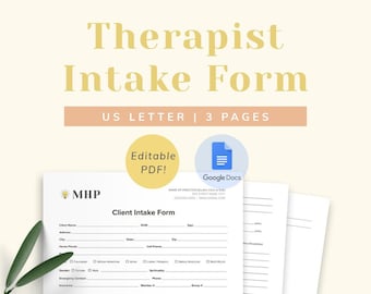 Client Intake Form for Therapist, Psychotherapist, Psychologist, New Client Biosocial for Medical History, Mental Health Counselor