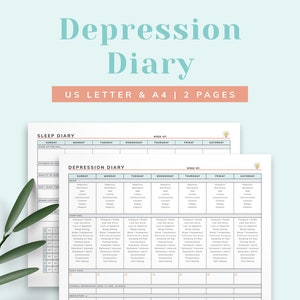 Depressiedagboek, wekelijkse tracker voor symptomen en depressieve episoden, geestelijke gezondheid