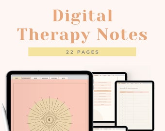 Digital Therapy Journal and Notebook | Session Meeting Notes For Goodnotes, Tablet, iPad with Hyperlinks