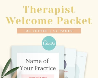 Therapist Coaching Welcome Packet | Private Practice Business Service Offerings | Price Table | Canva Template