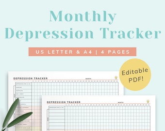Monthly Depression Tracker for Symptoms & Mood