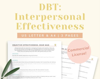 COMMERCIAL LICENSE DBT Interpersonal Effectiveness, Relationship Building Resources for Counselors