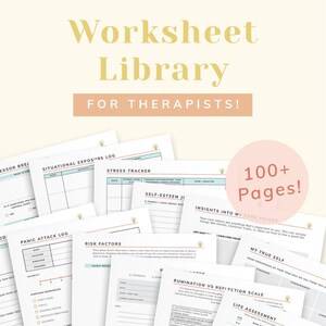 セラピスト、カウンセラー、学校心理学者向け配布資料 | 印刷可能なメンタルヘルスワークシートとリソース 3 か月間アクセス可能