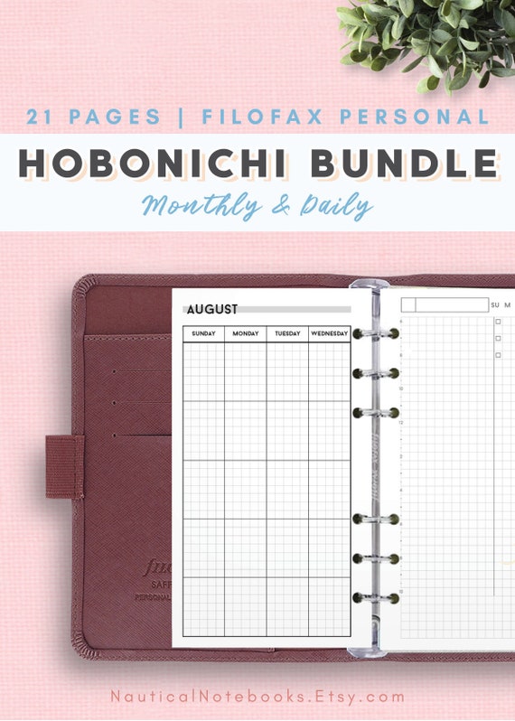 filofax personal hobonichi daily planner monthly undated grid inserts hourly day planner monthly daily planner