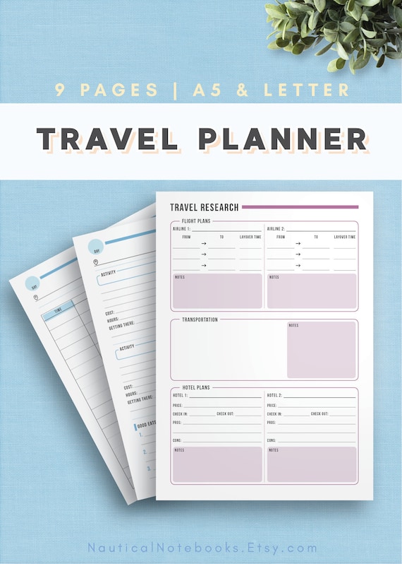 travel planner inserts vacation planner kit holiday trip etsy holiday trip planner