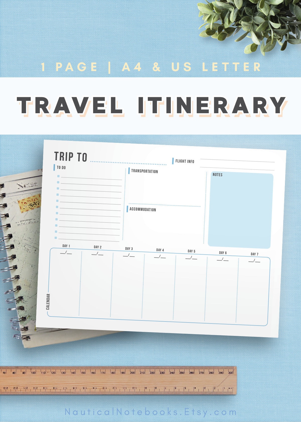 Travel Itinerary Template Family Travel Planner Printable 