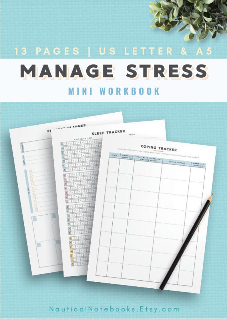 Stress Pandemic Management Journal Stress Tracker Self Etsy