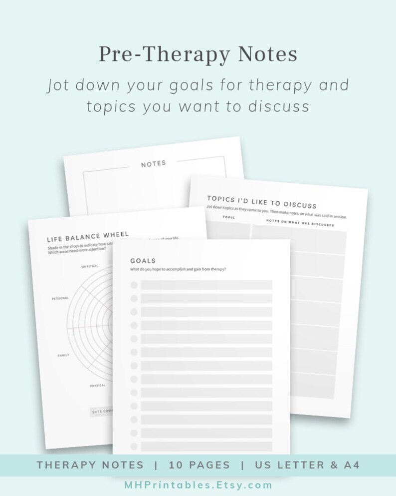 Therapy Journal Printable Notes for Counseling Mental - Etsy Ireland