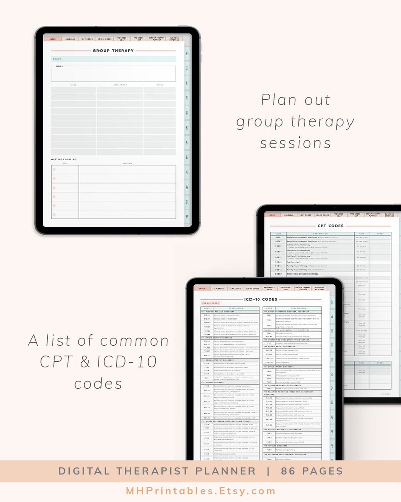 Digital Therapist Planner 2021 Counselor Hourly Appointment Etsy