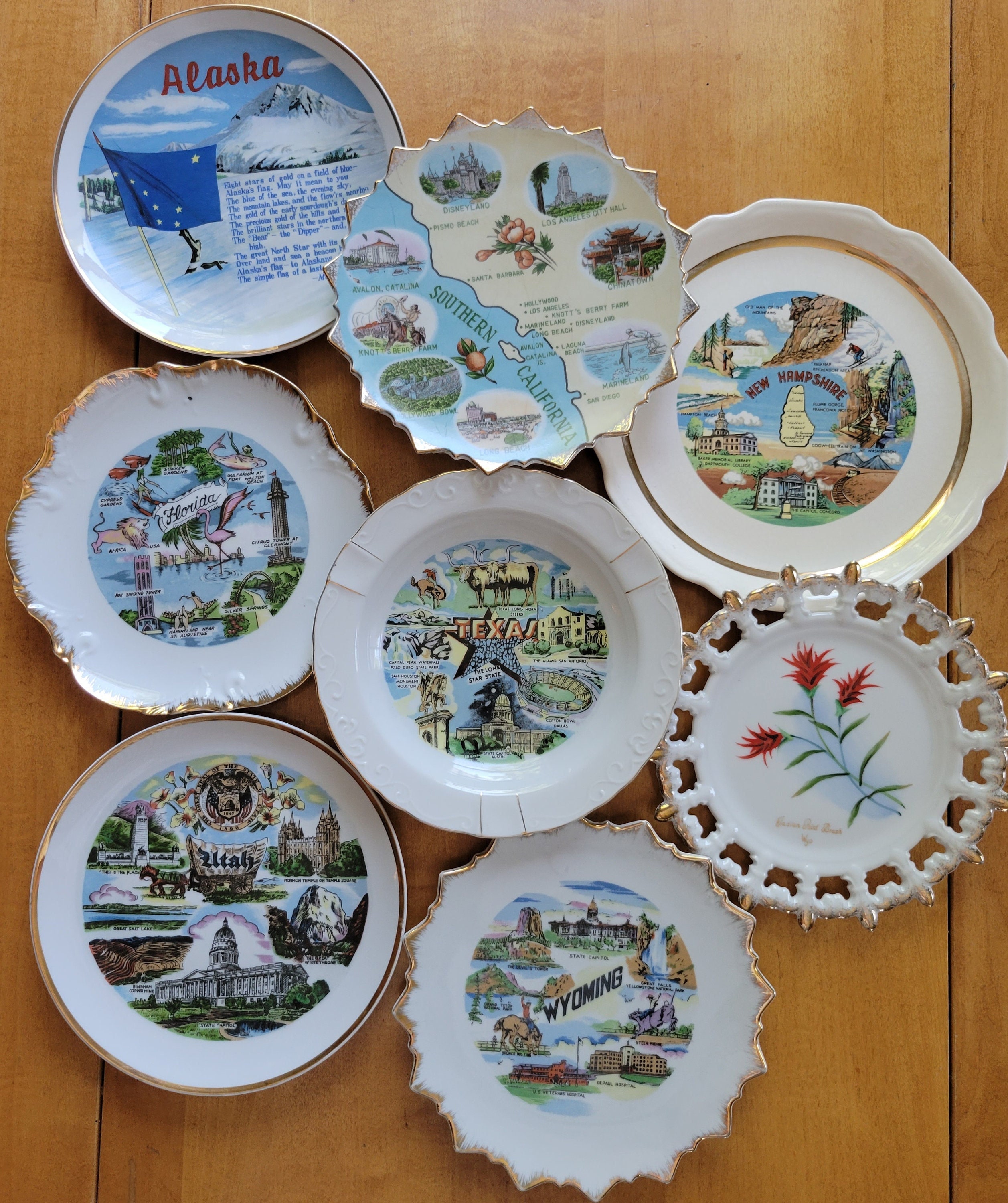 2 Vintage Decoupage Plates, Marye-kelley Dessert Plate Set, Small