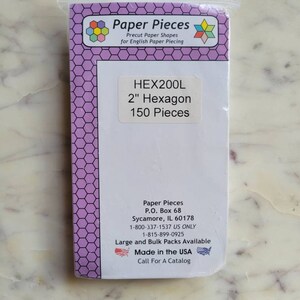 Paper Pieces 2 Inch Hexagon Precut Paper Shapes Pack - 150 or 300 Count - English Paper Piecing - Quilting Pattern - Hand Sewing