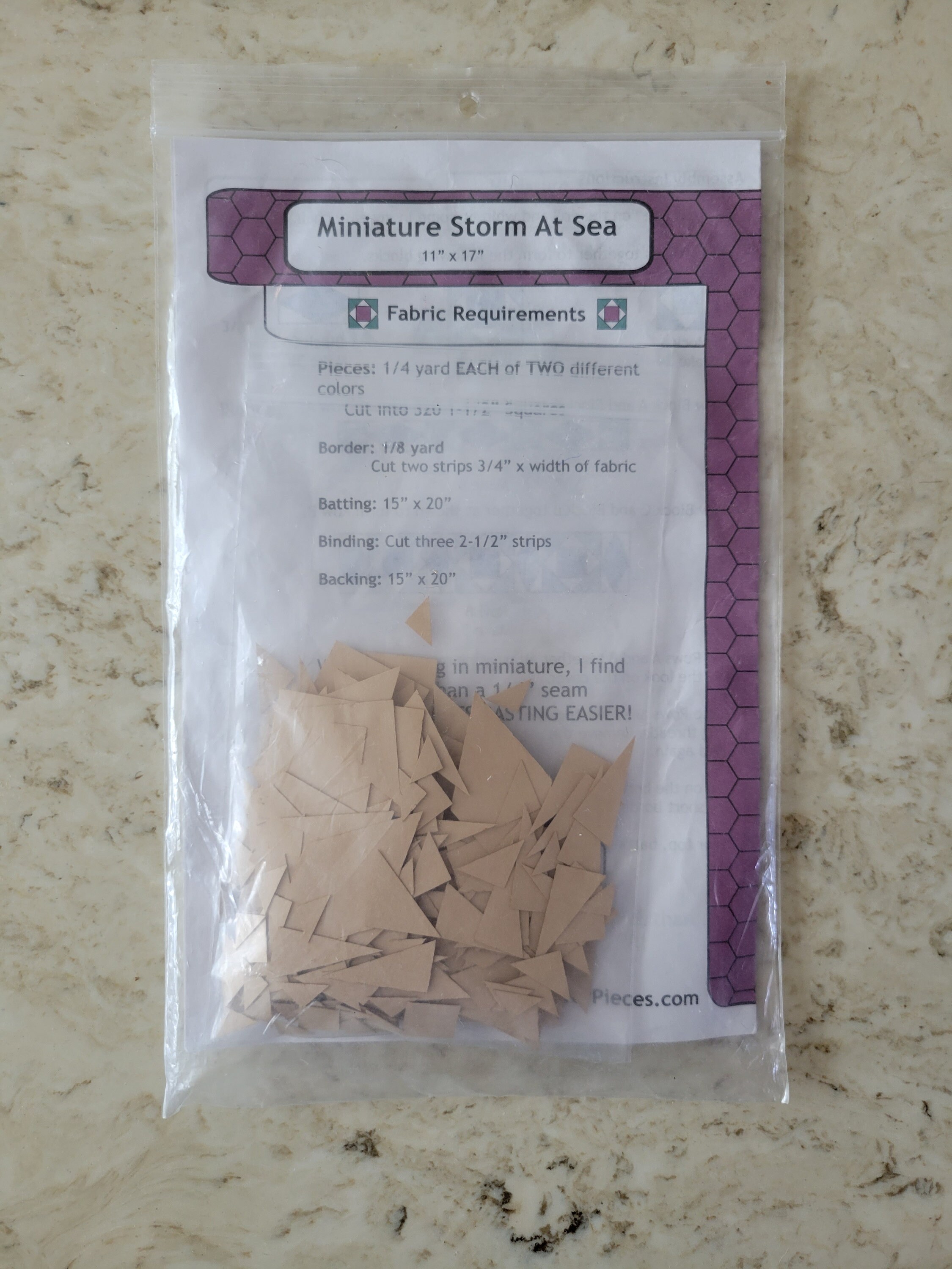 Miniature Storm at Sea Paper Pieces Pattern - Kit - 11 X 17 - English ...