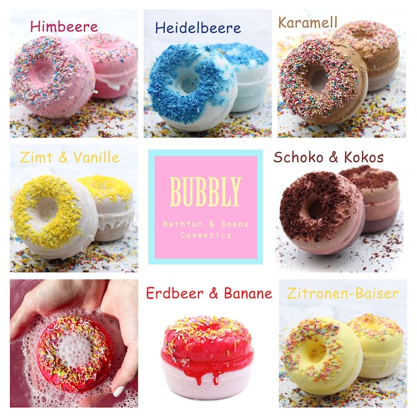 Bathbombs Donuts XXL von BUBBLY - Riesige Badebomben für dein Badeerlebnis