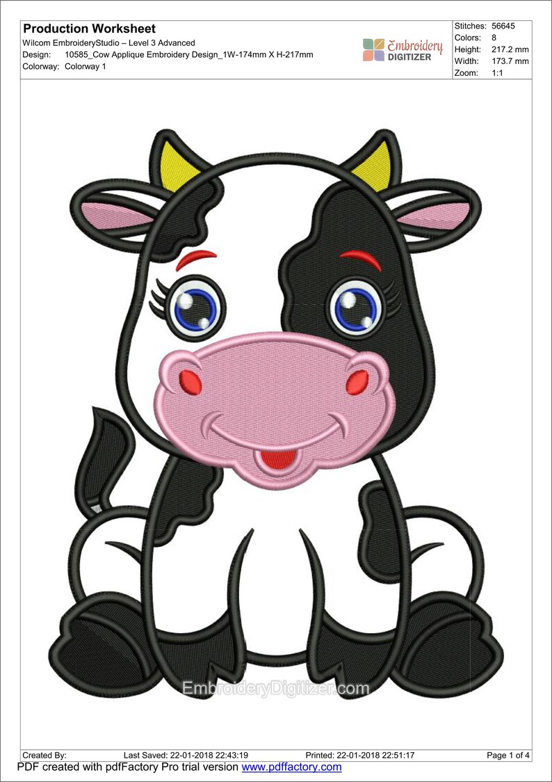 Cow Applique Embroidery Design 2 Designs Etsy
