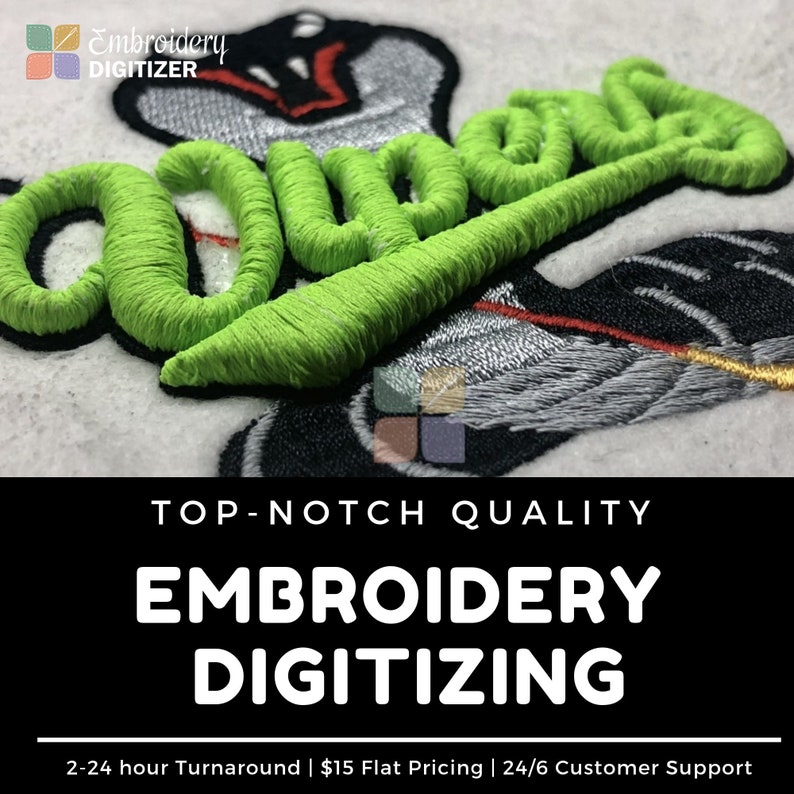 Embroidery Digitizing Topnotch Quality flat Pricing 224 Etsy