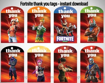 instant download fortnite thank you tags fortnite party fortnite birthday printable - fortnite free d