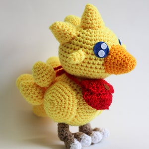Chocobo Final Fantasy IX FF9 FFIX Chibi Amigurumi Crochet Pattern Tutorial Kawaii Toy Plush Knit Chart Doll Handmade designed by LaziCrochet