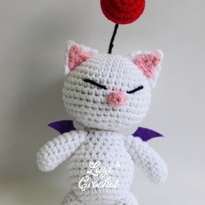 Moogle Final Fantasy IX FF9 FFIX Chibi Amigurumi Crochet Pattern Tutorial Kawaii Toy Plush Knit Chart Doll Handmade designed by Lazi Crochet