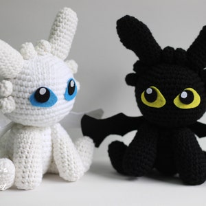 Night Fury Light Fury Toothless Amigurumi Crochet Pattern Tutorial Toy Plush Chart Doll Handmade Doll Pattern