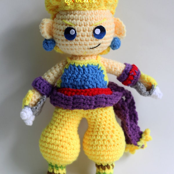 Sabin Rene Figaro Final Fantasy VI FF6 Chibi Amigurumi Crochet Pattern Tutorial Kawaii Toy Plush Knit Chart Doll Handmade by Lazi Crochet