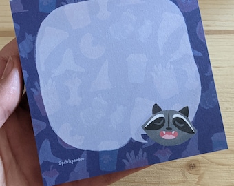 Raccoon Notepad – Cute Stationary, Memo Pad