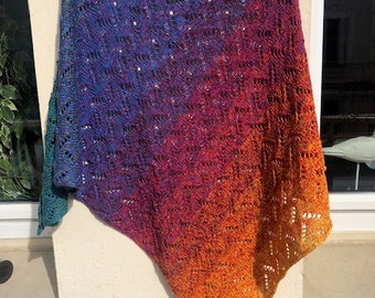 Strickanleitung, PDF, Dreieckstuch, Schultertuch, Anleitung, Pattern, gestrickt, Stola, Strickmuster, Schal, Wolle ,Phlippi-Tuch
